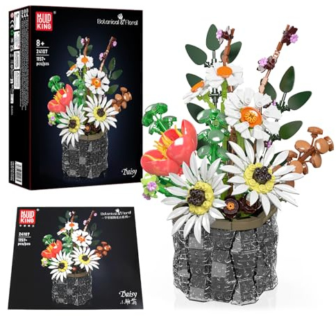 Mould King 24107 Technik Blumen Bausteine, 1157 PCS Strauß Modell, Technologie Klemmbausteine Bausatz für Pflanzenstrauß Spielzeug