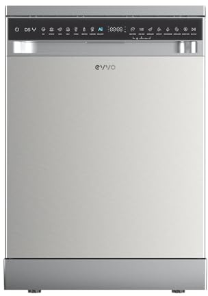 Lavavajillas EVVO D5Y, 16 cubiertos, Clase B, 45 dB ultra silencioso, 8 programas (Extra Silent, Extra Hygiene, Turbo), Inicio diferido, Energy Save, Secado Extra, libre instalación 60 cm (Inox)