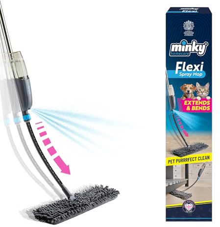 Minky Flexi Spray Mop, Dual Microfibre Head & Spray Trigger, 350ml Bottle