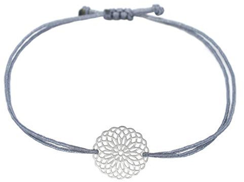 Selfmade Jewelry Armband Damen Silber Mandala Lebensblume Boho Style handmade Inkl. Geschenk-Verpackung (Silber - Grau)