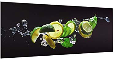 Bilderwelten Spritzschutz Glas - Mojito Zutaten - Panorama Quer, HxB: 50cm x 125cm