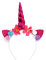 EROSPA® Haarreif Einhorn Unicorn - Mädchen - Karneval Fasching Geburtstag Party - Weiß-Pink