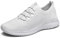 konhill Femmes Baskets Chaussures de Marche Confortables et Légères Slip-on Chaussures de Tennis Loisirs EU36 Blanc