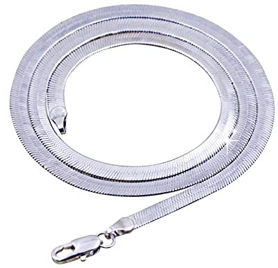AMTBBK 925 Sterlingsilber-Halsband, Schlange-Kettenverbindungs-Flach Hummer-Haken-Kragen-Halsketten-Frauen-Unisex Lange Halskette Für Männer,45cm