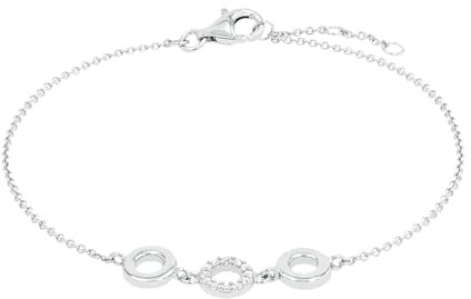 Amor Armband 925 Sterling Silber Damen Armschmuck, mit Zirkonia synth., 17+1+1 cm, Silber, Kommt in Schmuck Geschenk Box, 2026214