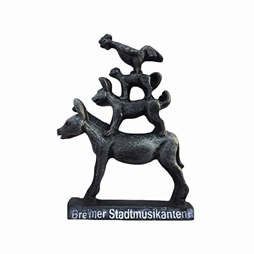 Bremen 3D Bremer Stadtmusikanten Kühlschrankmagnet - Resin Reise-Souvenir, Handgemachte Heim- & Küchendekoration - Sammelgeschenk