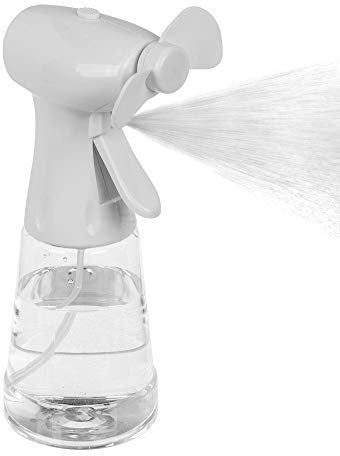 Bahia Vista Sprüh-Ventilator SbV915 - Handventilator mit Sprühflasche - batteriebetrieben - 22 cm, 300 ml - weiß