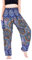 Lofbaz Yoga Boho Hosen für Damen Harem Hippie Kleidung Pyjamas Lounge Bekleidung Jogger Indian Bohemian Tanz Sommer Strand Blühende Blume Dunkelblau S