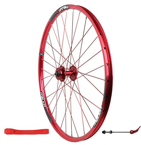 LSRRYD Radsport Laufradsatz 26 Zoll Fahrrad Vorderrad Fahrradfelge Aus Doppelwandiger Legierung MTB Schnelle Veröffentlichung Scheibenbremse 951g 32 Loch (Color : Red)