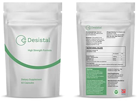 Desistal - Supplement to Cut Down or Stop Drinking Alcohol - 1 Month Supply Pouch 60 Capsules