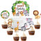 Lukinuo Dschungel-Safari-Tier-Kuchenaufsatz 25 Stück Dschungel-Safari-Tier-Geburtstags-Kuchenaufsatz Dschungel Safari Tier Kuchen Cupcake Dekorationen für Forest Wild One Dschungel Safari Zoo party
