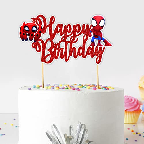 Spidy and His Amazing Friends Cake Topper - Happy Birthday Decoration - Stylish Party Accessory - Durable & Reusable - Perfect for Celebrations, Events & Festive Gatherings