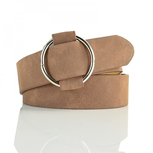 CHANYI Women's Dress Belts Dress Belts For Women Dressing Fashion Jeans Classic Retro Simple Round Buckle Female Pin