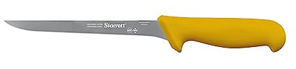 Starrett Professional Stainless Steel Chefs Kitchen Boning Knives - Narrow Straight Profile - 8-inch (200mm) - Yellow Handle