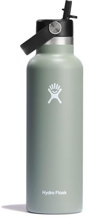 HYDRO FLASK - Trinkflasche 621ml (21oz) mit Strohdeckel - Vakuumisolierte, Wiederverwendbare Flasche aus Edelstahl - Auslaufsicherer Deckel - Heiß & Kalt - Kleine Öffnung - Agave