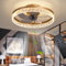 Exlafi Quiet Ceiling Fans with Lights Remote Control, Modern Lighting Fan Ceiling Light LED Dimmable Ceiling Fan Lamps for Bedroom Living Room, Fan Reversible and 6 Speeds (Gold, 50CM)