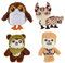 Disney Galaxy Edge Bundle: 4 Authentic Galaxy's Edge Star Wars Plush Collectables - Ewok, Loth-Cat, Porg, Wookiee with Original Creature Sounds - Star Wars Gifts