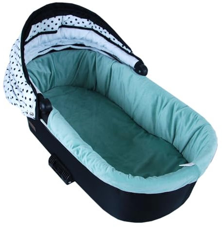 BABYLUX Nestchen für Kinderwagen Stubenwagen BABYWANNE + Matratze 2 Tlg Set Doppelseitig (W105 Velvet Türkis)