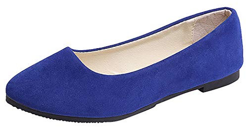 Generic Deals of The Day Women's Slip On Flat Walking Ballerina Shoes Casual Work Office Comfortable Cute Shoes Ladies Flat Pumps UK Size Slip On Loafers Ballet Ballerina Dolly Shoes Blue