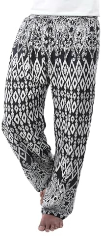 PANASIAM Relax Pants ISAN, Black White, XL