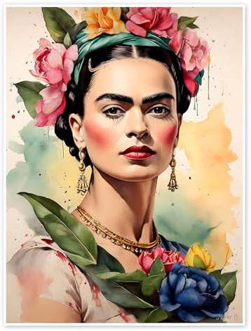 Posterlounge Frida Kahlo im Sonnenlicht Poster | 30 x 40 cm von nobelart Bunt Wandbilder Wanddeko