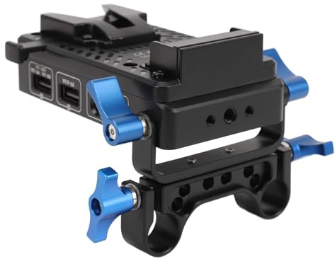 V-Mount-Batterieplatte, 7 Ausgänge, V-Lock-Adapter für DSLR-Kamera BMPCC 4K 6K, LED-Licht, Mikrofon, für Camcorder
