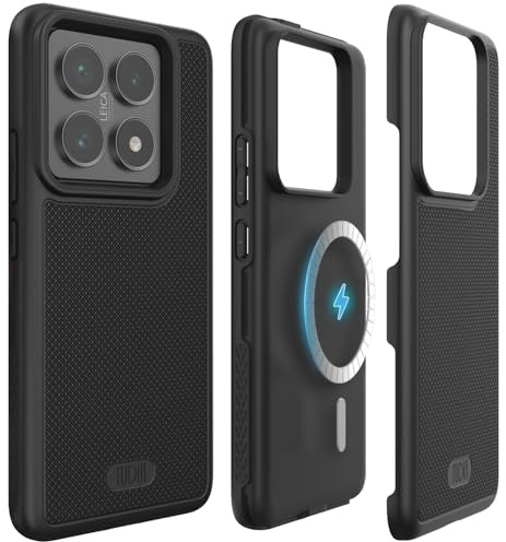 TUDIA MergeGrip [Military Grade] for Xiaomi 14T Pro 5G Case (2024) - [Magsafe Compatible] Dual Layer Shockproof Slim Heavy Duty Tough Protective Phone Cases Cover (Matte Black)