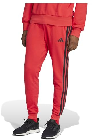 adidas Herren Essential 3-Stripes French Terry Joggers Hose, Purrub/Schwarz, 3XL