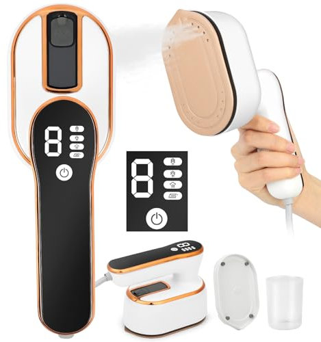 Gaethra Mini Fer À Repasser De Voyage 1190 W, Petit Fer À Repasser Voyage Portable Pliable avec Affichage LED et Vapeur à 4 Niveaux, Mini fer a Repasser Couture pour Les Voyages et la Maison