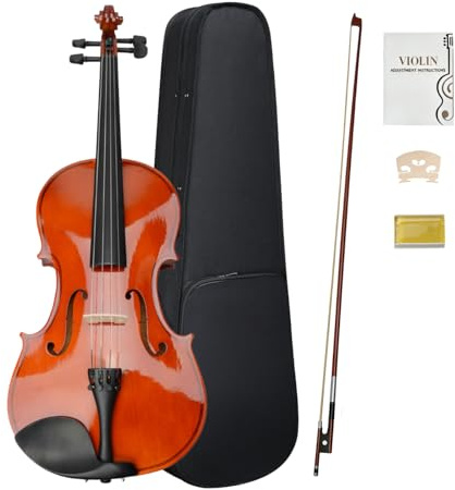 Ktaxon 16-Inch Wooden Acoustic Viola set for Adults and Beginners Students, Solid Handmade Viola with Case, Bow, Rosin, Musical Instrument（Natural）