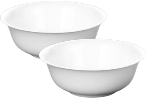 Wilmax - Bol en porcelaine - 1600 ml - lot de 2 - Saladier - blanc - pour snacks, salades - Ø 20 cm - Corbeille à fruits, céréales - Élégant et résistant aux rayures - Idéal comme cadeau