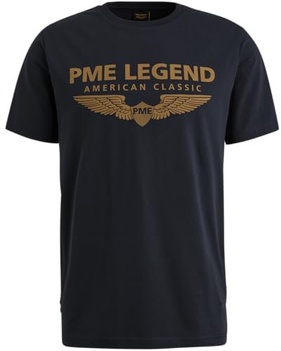 PME Legend Herren Rundhals T-Shirt R-Neck Cotton ELASTHAN Logo - Regular Fit, Größe:3XL, Farbe:Salute 5281