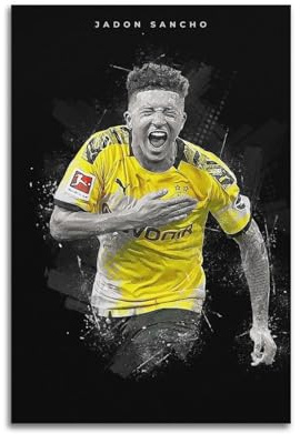 CHENSUL Jadon Sancho Fußball-Stern-Poster, Wandkunst, Schlafzimmer, Heimdekoration, hängendes Bild, Leinwandbild, 30 x 45 cm