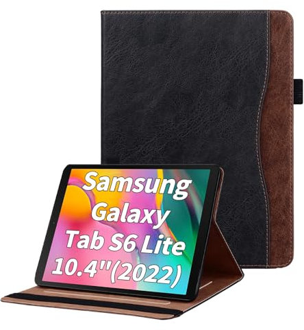 Cicili Coque pour Samsung Galaxy Tab S6 Lite 10.4 Étui pour Tablette 2024/2022/2020 P610 P620 Housse PU Cuir Flip Support Portefeuille Protection Housse Tablette, Noir