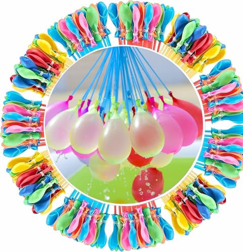 Robofun 444 Stück Wasserbomben Selbstschließend 60 Sekunden Schnellfüller Wasserbomben Set, Bunt Gemischt Wasser Luftballons für Kinder und Erwachsene, Wasserschlachten, Partys, Geburtstagsgeschenke