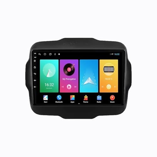 Android 13 2 DIN Pantalla Táctil Radio 9 Coche Pantalla para Jeep Renegade 2014-2018 con Enlace Espejo/Navegación GPS/Radio FM/BT/Mandos Volante/Reproductor Multimedia(2+32G)