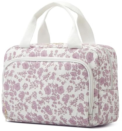 Funtlend Kulturtasche Damen Cord Kosmetiktasche Kosmetikbeutel Cord kulturbeutel Kosmetik Tasche Reise Kulturbeutel Waschtasche für Travel Mädchen Damen