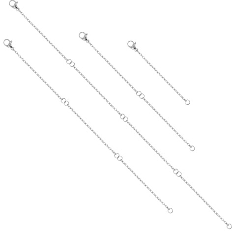 LXUEJIE 4 Stück Halskette Kettenverlängerung, Edelstahl Halskette Extender Halskettenverlängerung Verlängerungsketten für Schmuck Gold, Halskette, Armband, Fußkettchen 2 4 6 8