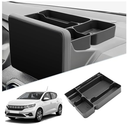 SKTU Zubehör für Dacia Sandero 3/Stepway 3/Dacia Jogger Mittelkonsole Organizer für 8 Media NAV Hinter dem Bildschirm Ablagen Organizer Tray Aufbewahrungsbox Sandero 3