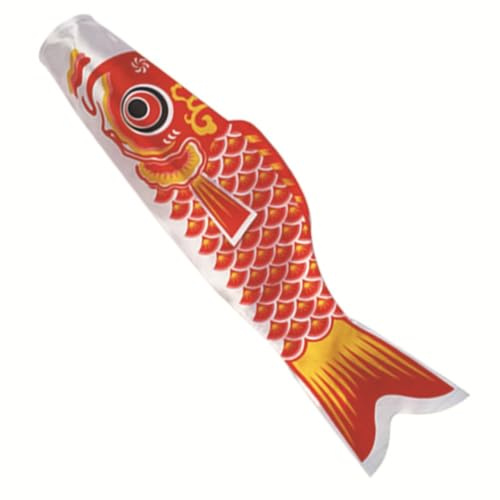 Lawnoval 100cm Carpe Streamer Drapeau Décoration Extérieur Rouge pour Noir, Vert, Bleu, Rose Rouge