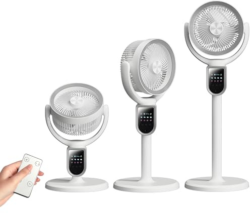 Breeze Motion Oscillating Standing Fan Remote Control,Oscillating Pedestal Fan,4-Speed/Modes Pedestal Fan, Silent Operation, Adjustable Height, Touch Display,Timer,Quiet Electric for Home (A)
