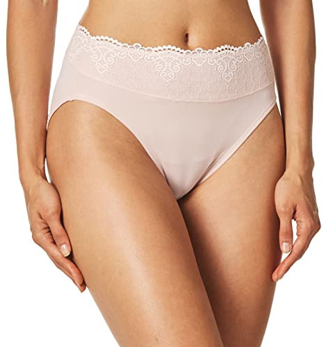 Bali Passion for Comfort Hi-Cut Panty Slips, Sheer Pale Rose, M Femme