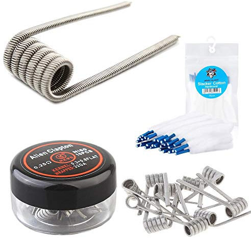 10x MKWS Ni80 Alien Clapton 0,25 Ω Ohm Coils + DEMON KILLER Slacker Cotton Watte Wicklung Selbstwickler Verdampfer RDA RBA RTA RDTA