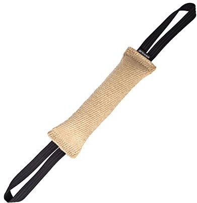 Dingo Gear Beisswurst aus Jute mit Zwei Halter 28 cm x 6 cm IGP IPO Training mit Hund Apporte S00146