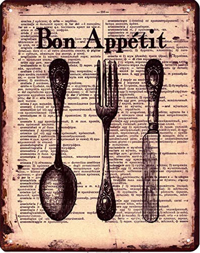 Blechschild Bon Appétit 20 x 25 cm Deko Schild mit Aufdruck Aufschrift