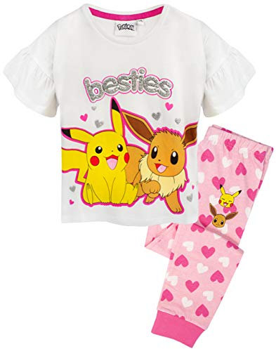 Pokémon Pyjama Pikachu & Eevee à Manches Longues ou Courtes Pyjamas Filles 5-6 Ans