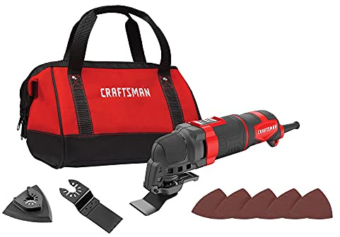 CRAFTSMAN Oscillating Tool, 3A, Includes Universal Toolless Accessory System, Blades, Sandpaper and Tool Bag, Corded (CMEW401)