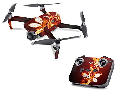Skins4u Drohnen Aufkleber Skin Wrap Decal Design Schutzfolie kompatibel mit DJI Air 2S (Mavic Air 2S) Flower of Fire