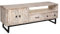 Atmosphera - Meuble TV Ajay - métal et manguier - Motif sculpté 54x140 cm