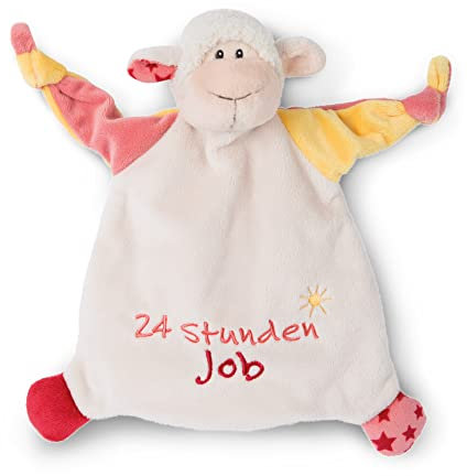 NICI Schmusetuch Lamm 24 Stunden Job 25x25 cm – Schnuffeltuch ab 0+ Monaten – Kuscheltuch für Babys & Kleinkinder – Baby Kuscheltier/Schnuffeltuch – Schmusetuch für Mädchen & Jungen